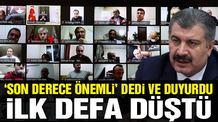 Bakan Koca “Bu son derece önemli” diyerek duyurdu: İlk defa düştü