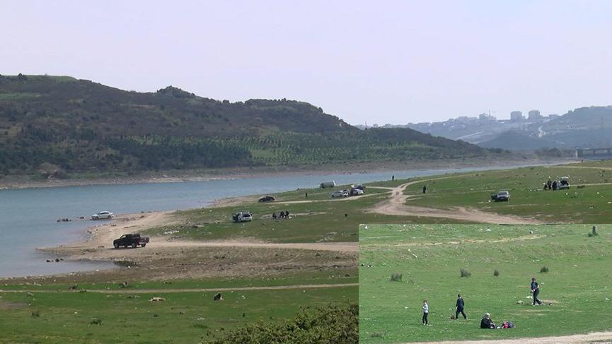 Yasağa rağmen göl kenarında piknik yapıp balık tuttular
