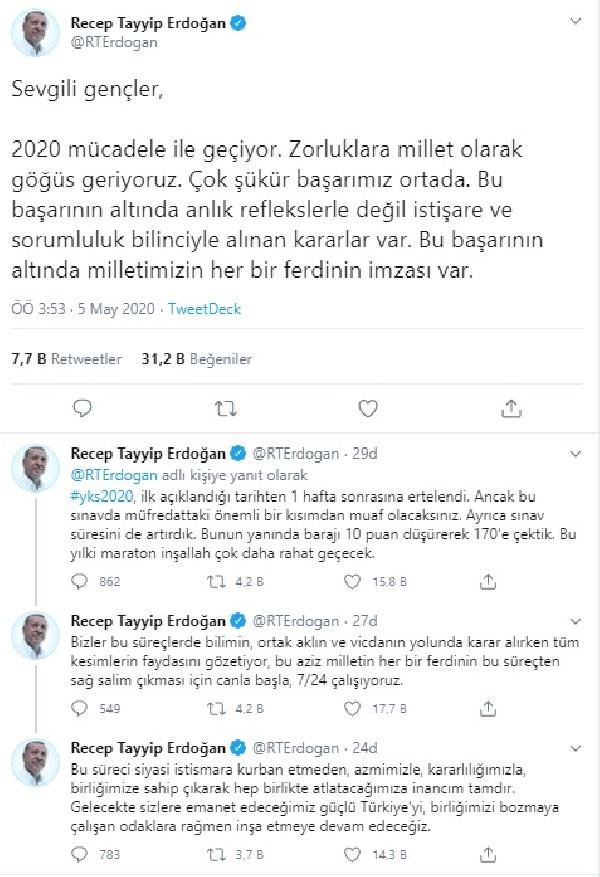 Erdogan Dan Yks Nin Tarihine Iliskin Tepkilerin Ardindan Aciklama