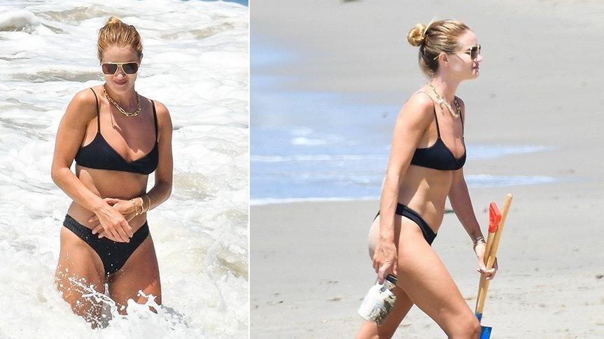 Rosie Huntington-Whiteley karantinadan çıktı, soluğu plajda aldı