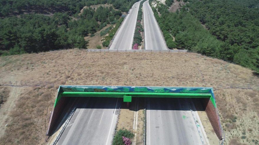 İzmir-Çeşme Otoyolu’ndaki ekolojik köprü tamamlandı