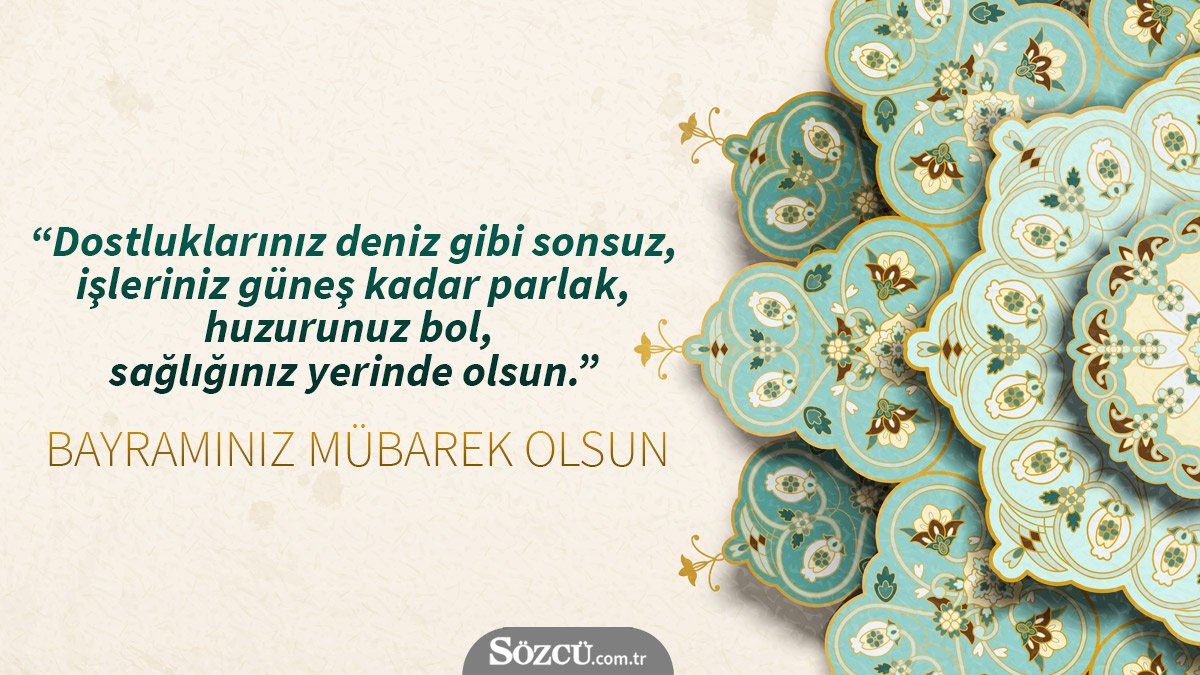 * "Bil ki sevmeyi bilmeyen huzuru da bulamaz. Bu bayram evinizden sevgi ve huzur eksik olmasın" İyi bayramlar...