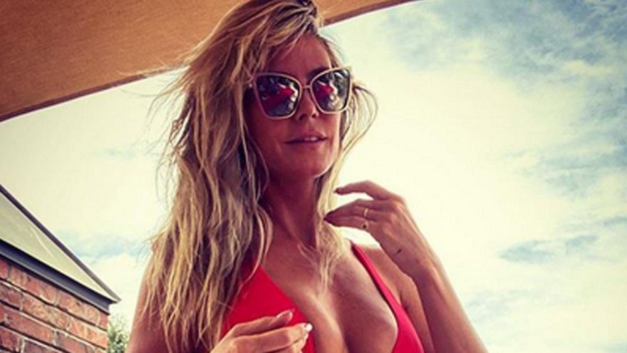 Heidi Klum eşinin objektifine poz verdi