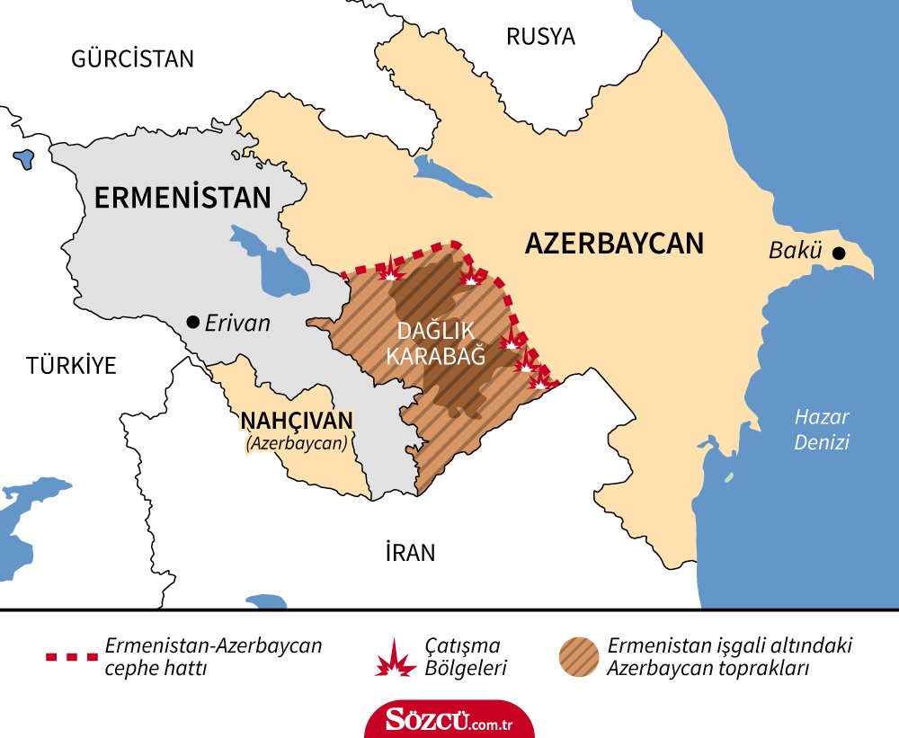 Azerbaycan Ermenistan savaşından son dakika gelişmeleri… İlk kareler geldi! Harita
