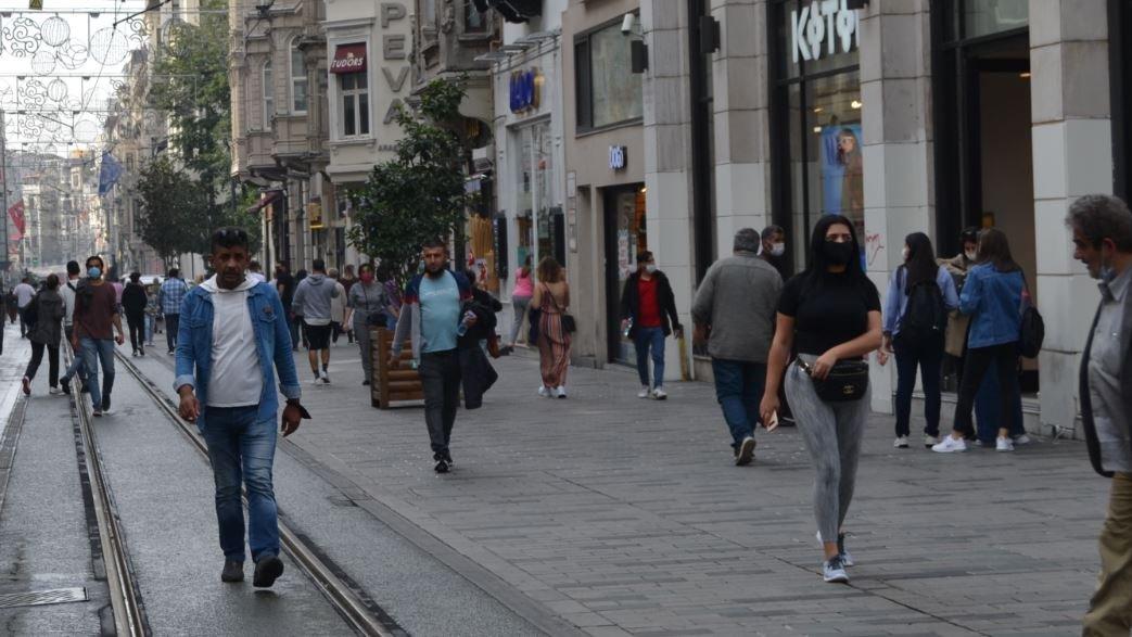 Forgotten corona virus on Istiklal avenue and Taksim square