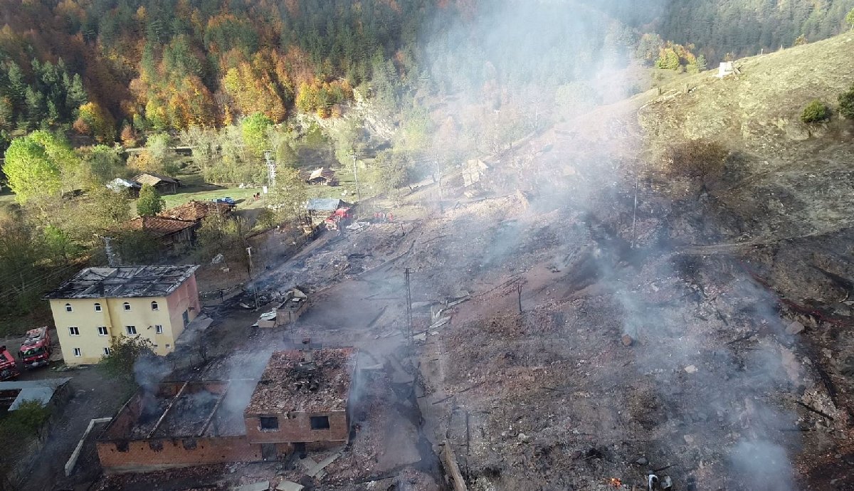 14 haneli köyde 10 ev ve cami yandı Son dakika haberleri