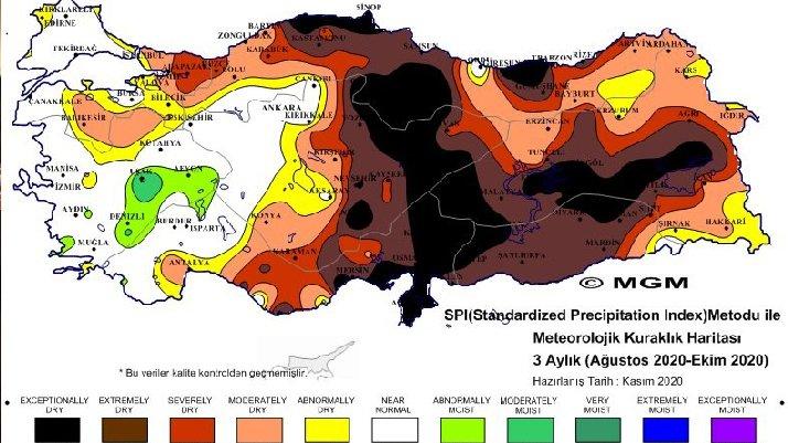 Meteorolojiden korkutan kuraklık haritası