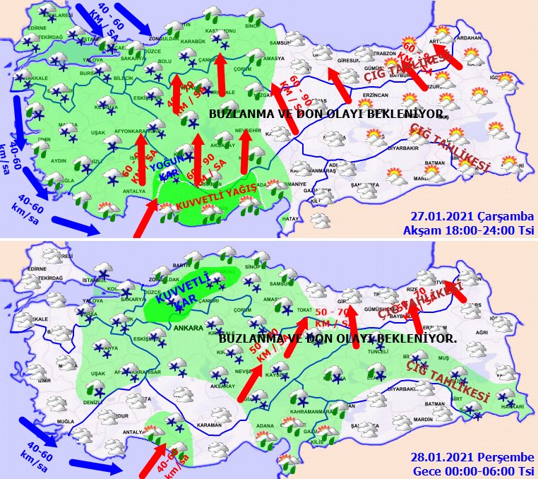 Meteoroloji’den 20 il için kar yağışı uyarısı - Resim : 1