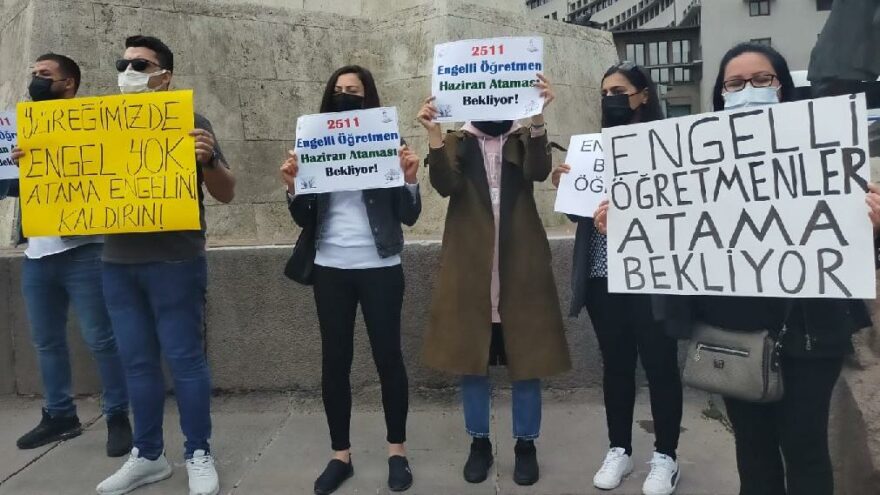 Atama bekleyen engelli öğretmenler: Yüzde 3’lük kontenjan hakkımızı istiyoruz