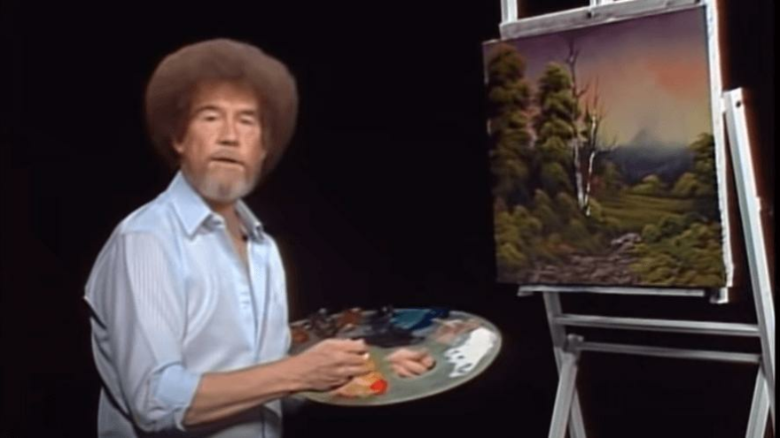 Bob Ross’un resimleri sanal sergi için bir arada