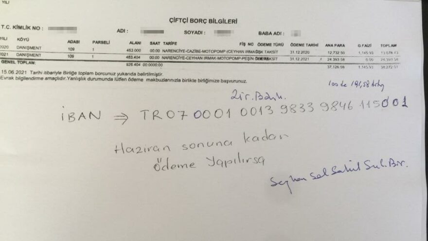 Çiftçiye sulama ücreti şoku