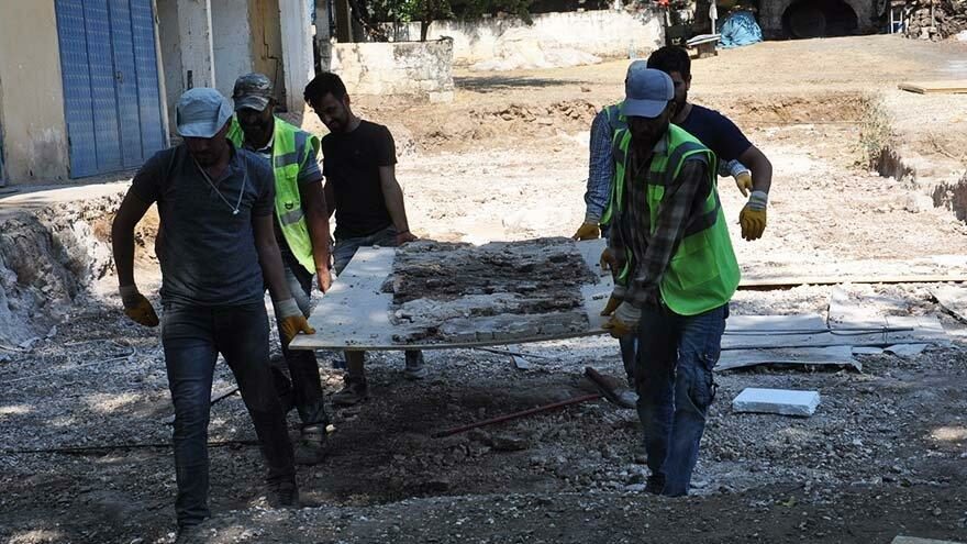 Gaziantep’te bir evde bulunan mozaikler müzeye taşındı