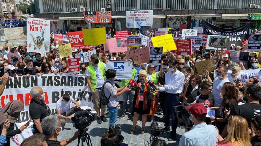 Ankara’da Hayvanları Koruma Kanunu protestosu