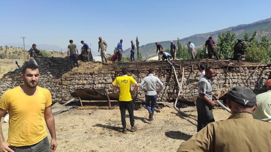 Derecik’te ahır yandı: 7 büyükbaş hayvan öldü
