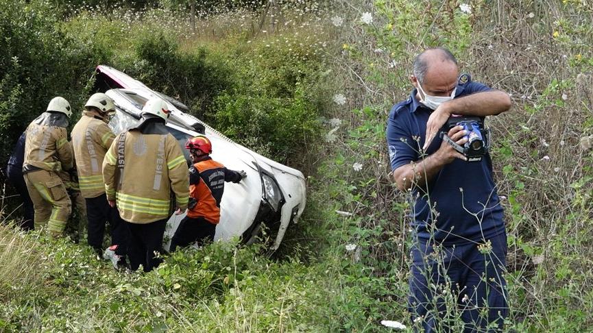Şile yolunda trafik kazası: İtfaiye termal kamera ile yaralı aradı