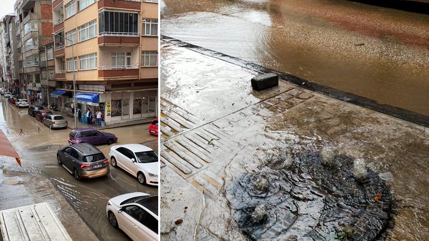 Ordu’da sağanak etkili oldu, yollar göle döndü