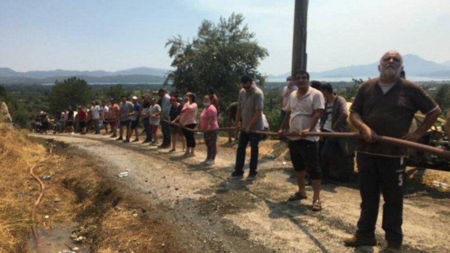Alevler yeniden yükselmeye başladı… Vatandaşlar seferber oldu