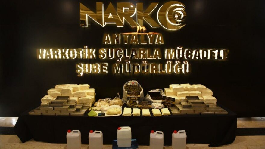 Antalya’da 3,3 milyon kullanımlık uyuşturucu ele geçirildi