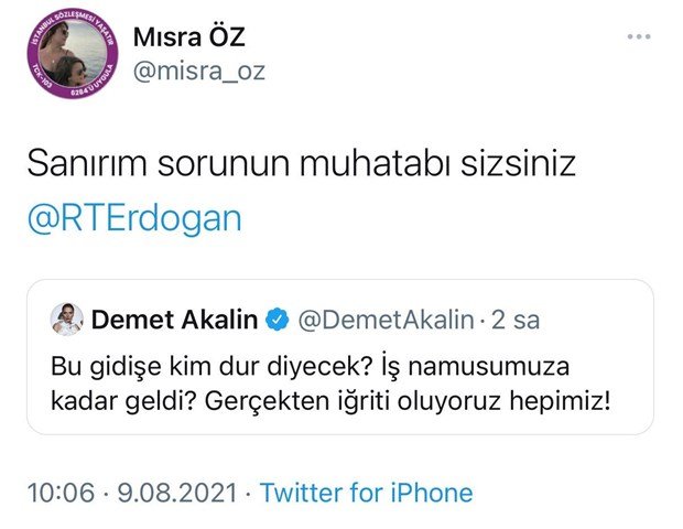 Demet Akalın dayanamadı: Erdoğan’ın adı geçince paylaşımını sildi - Resim : 1