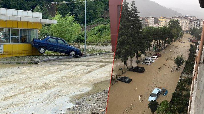 Sinop’ta selin hasarı gün ağarınca ortaya çıktı