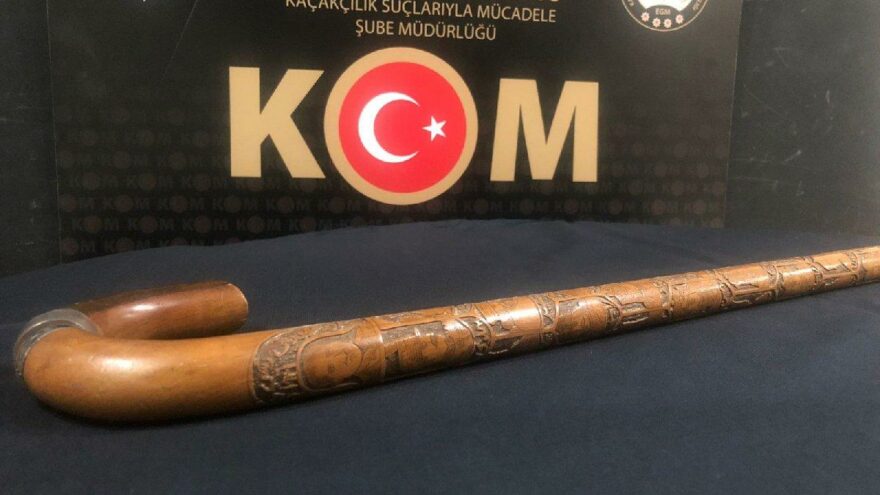 Atatürk’e ait olduğu iddia edilen bastona emniyet el koydu