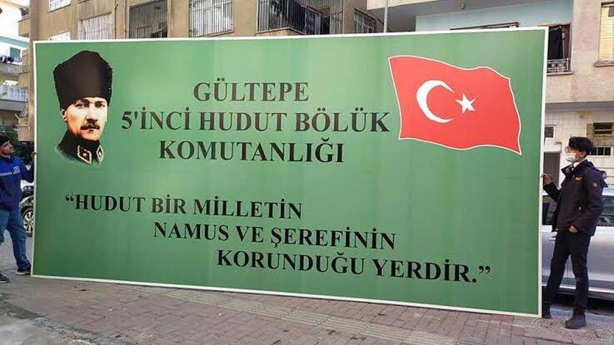‘Hudut Kartalları’nın önünde namus nöbeti tuttuğu bu tabelaları da kaldıracak mısınız?