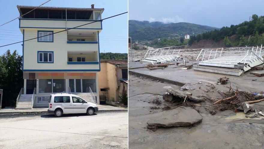 4 katlı binadan sadece merdivenler kaldı