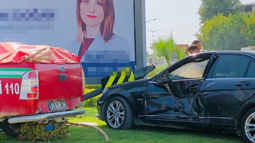 Yangına giden orman itfaiyesi kaza yaptı