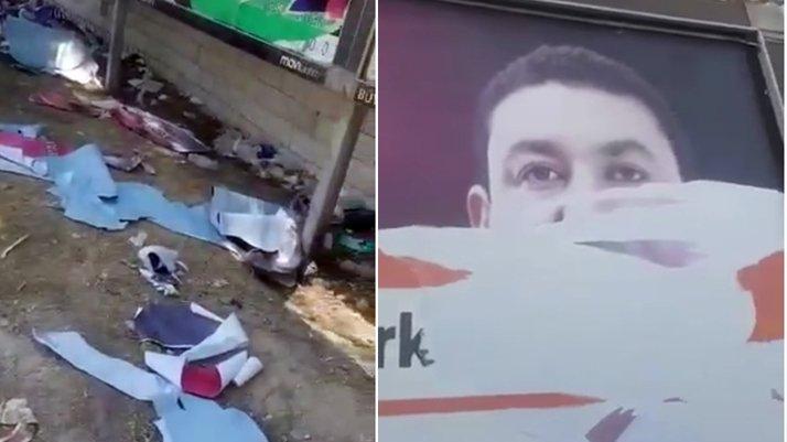 MHP’li başkanın 30 Ağustos kutlama afişlerini yırttılar