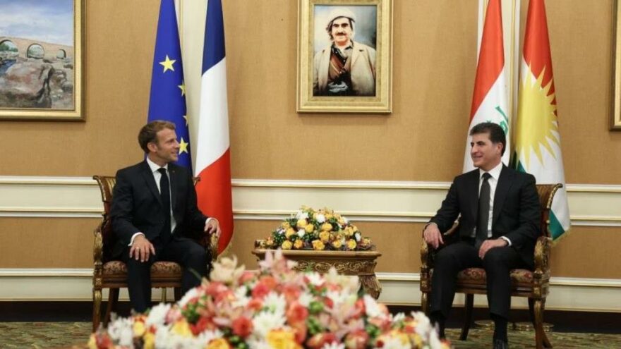 Fransa Cumhurbaşkanı Macron, Barzani ile görüştü