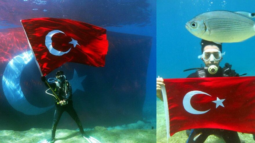 Zafer coşkusu denizin derinliklerinde yaşandı