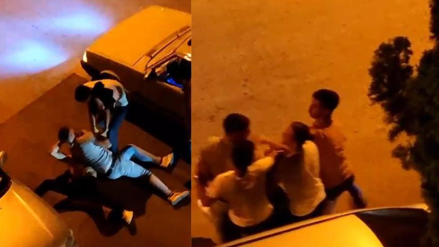 Taciz şüphelisini yere yatırıp tekme tokat dövdüler