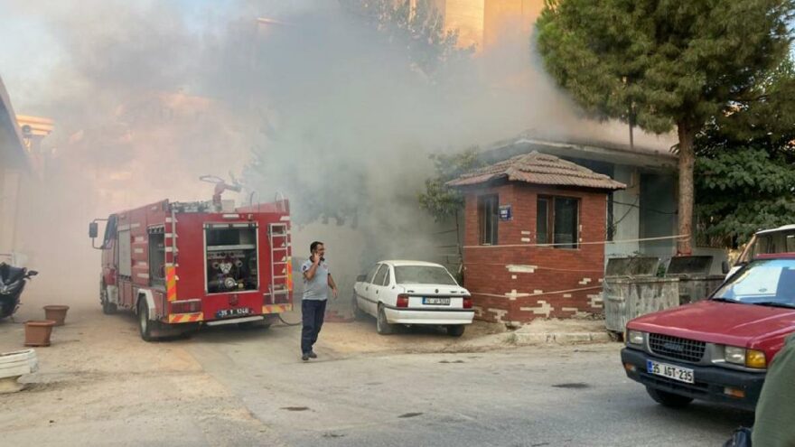 Yangına müdahale eden itfaiye eri alevlerin içine düştü