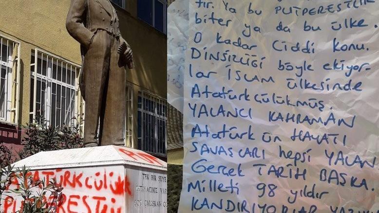 Atatürk büstüne saldırmıştı… İlk duruşmada tahliye oldu