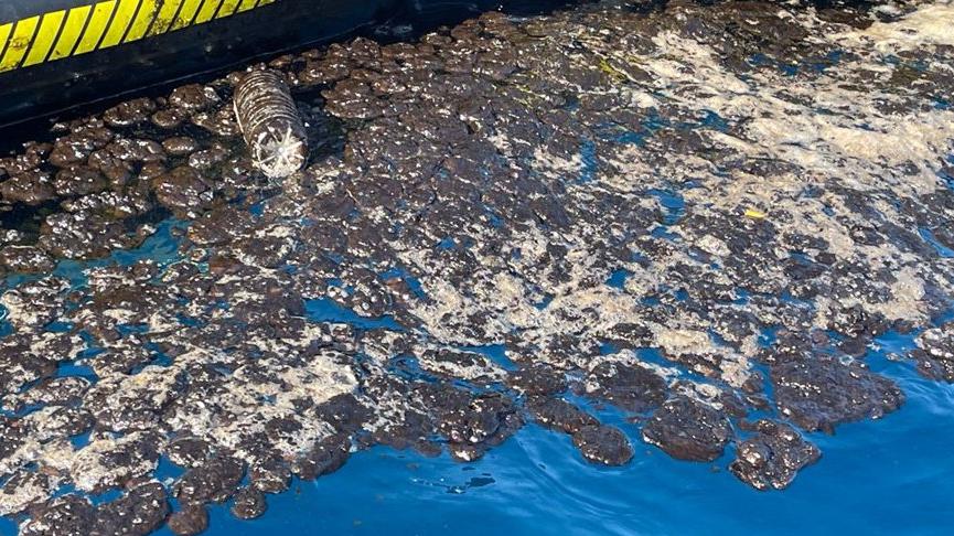 Samandağ sahilindeki petrol atığı temizliği sürüyor