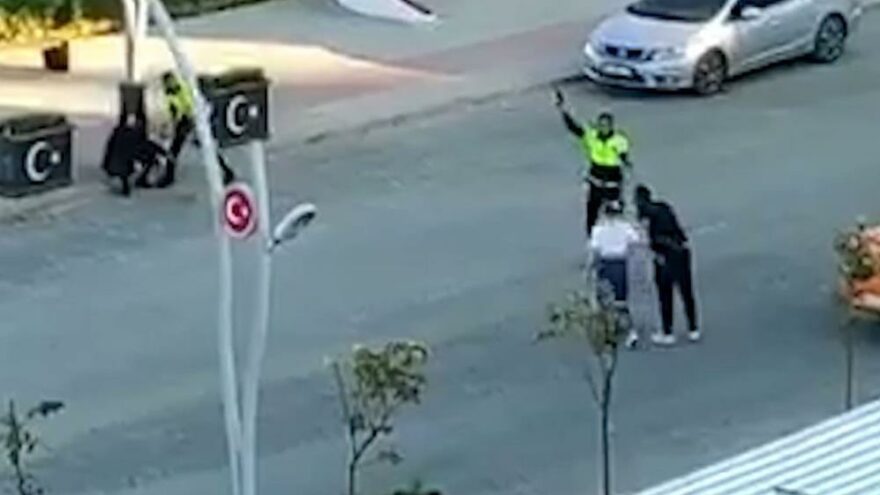 Polis kavgayı durdurmak için havaya ateş açtı