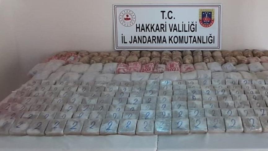Hakkari’de toprağa gömülü 160 kilo eroin ele geçirildi