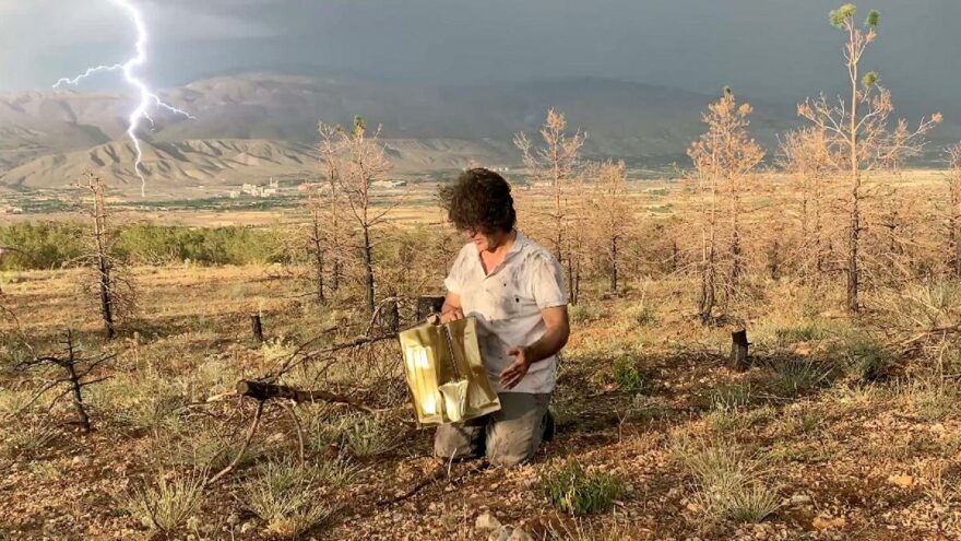 Sanat fakültesi dekanı başına geçirdiği tenekeyle mesaj verdi
