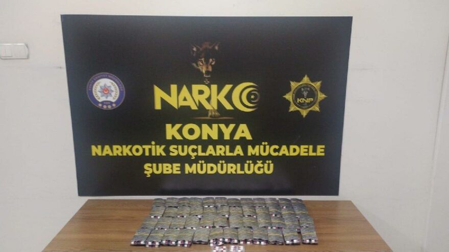 Konya’da zehir tacirlerine darbe: 2 bin 703 adet hap ele geçirildi