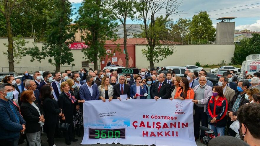 CHP’lilerden cezaevi önünde 3600 ek gösterge açıklaması