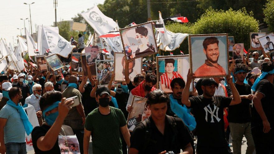 Irak’ta hükümet karşıtı gösterilerin yıldönümünde halk sokakta