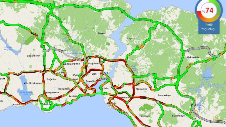 İstanbul’da trafik yoğunluğu yüzde 80’e ulaştı