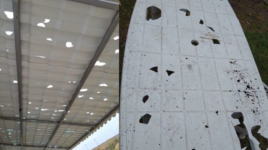 Ceviz büyüklüğünde yağdı, tenteyi ve masayı delip geçti