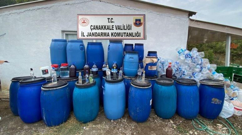 Bağ evinde 3 bin 230 litre kaçak şarap ele geçirildi